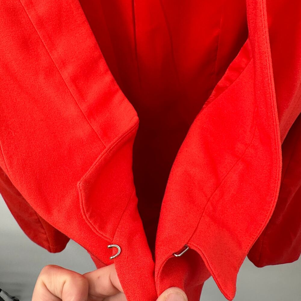 BCBGMAXAZRIA Andres Coral Red Collarless Plunge Blazer // XS - Picture 6 of 11